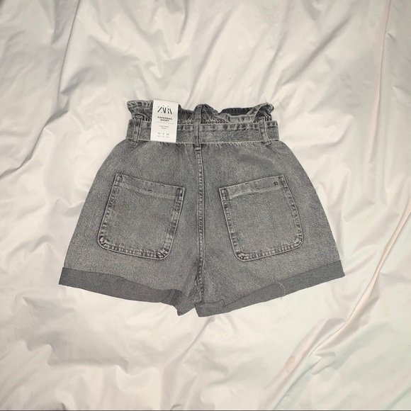 ZARA NWT GRAY HIGH WAIST SHORTS US 2 - Picture 5 of 6